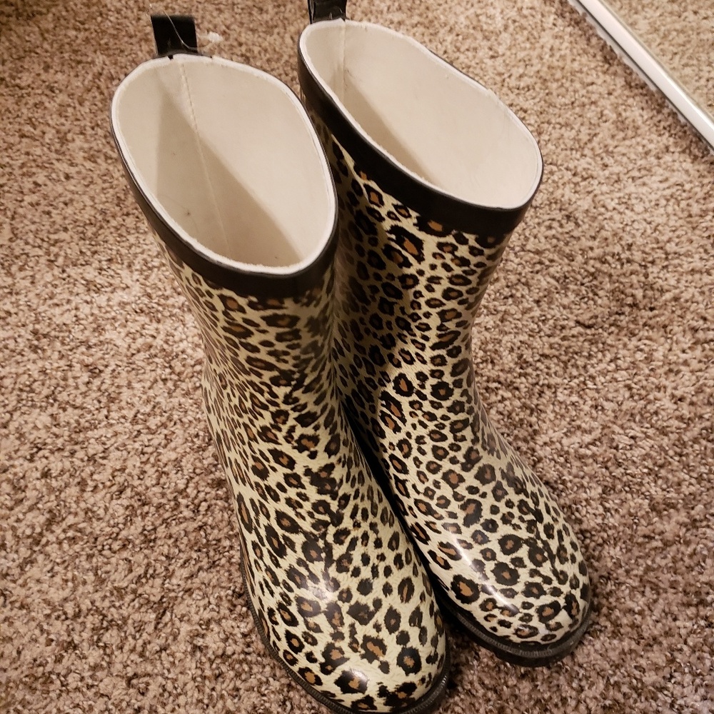 Leopard Rain Boots